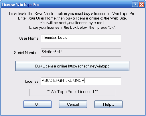 License Dialog